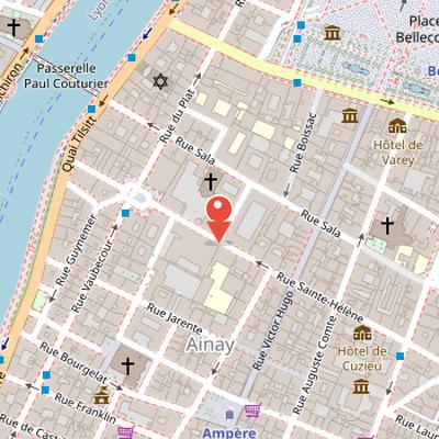 Map showing the location of Saint-Marc Lycée in Lyon