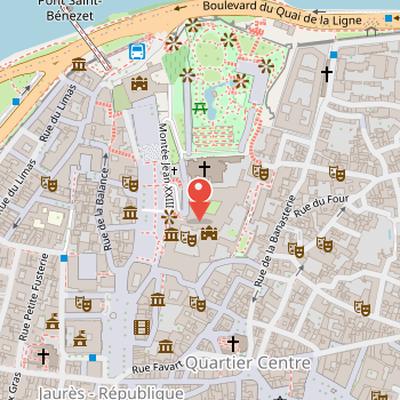 Map showing the location of Saint Martial's Chapel in Avignon