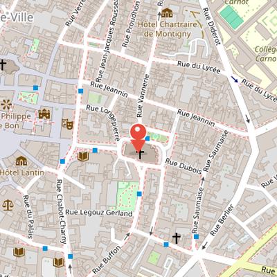 Map showing the location of Saint-Michel Church in Dijon