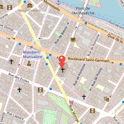 Map showing the location of Saint-Nicolas-du-Chardonnet in Paris
