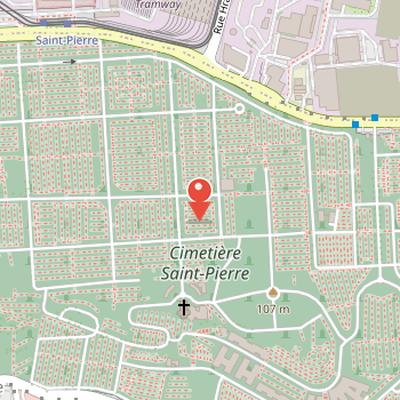 Map showing the location of Saint Pierre Cemetery in Marseille