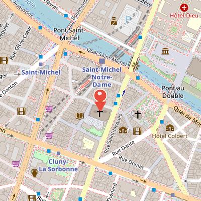Map showing the location of Saint-Séverin in Paris