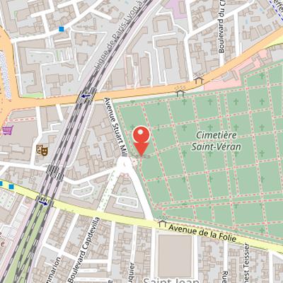 Map showing the location of Saint-Véran Cemetery in Avignon