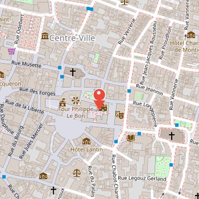 Map showing the location of Sainte-Chapelle de Dijon in Dijon