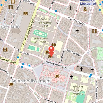 Map showing the location of Sainte-Geneviève Library in Paris