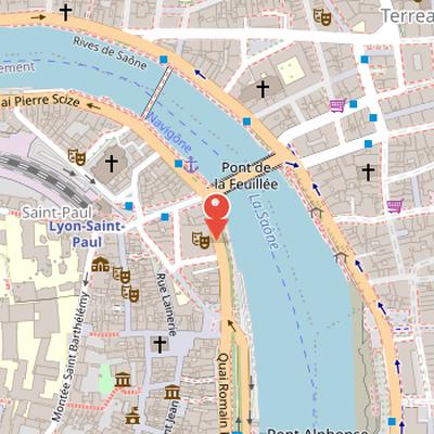 Map showing the location of Salle Molière in Lyon