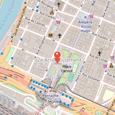 Map showing the location of Les Rails de la Mémoire in Lyon