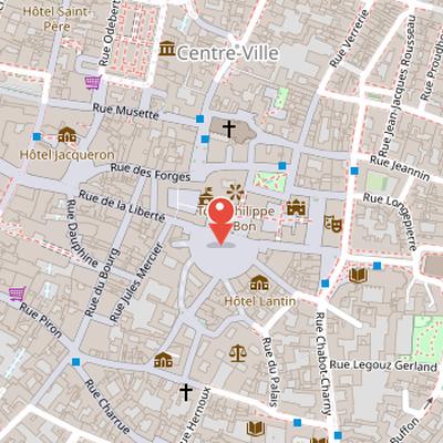 Map showing the location of Place de la Libération in Dijon
