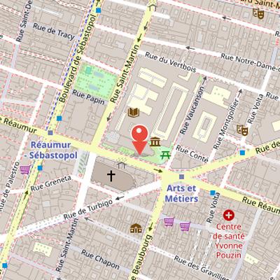 Map showing the location of St-Martin-des-Champs Priory in Paris