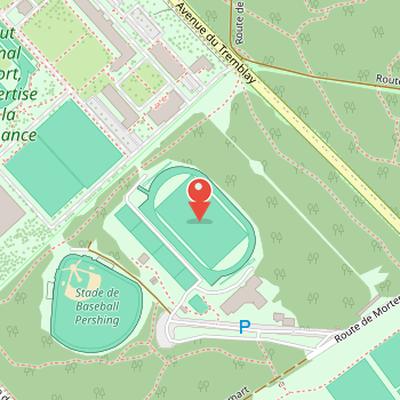 Map showing the location of Stade Pershing in Paris