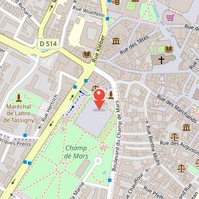 Map showing the location of Statue of Jean Rapp in Colmar
