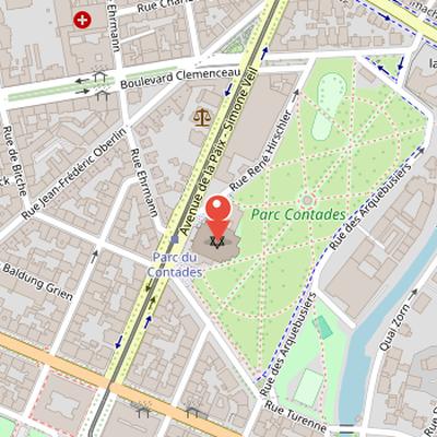 Map showing the location of Synagogue de la Paix in Strasbourg