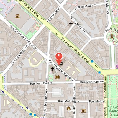 Map showing the location of Synagogue de Lille in Lille