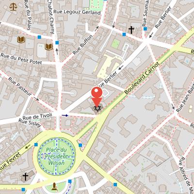 Map showing the location of Synagogue of Dijon in Dijon