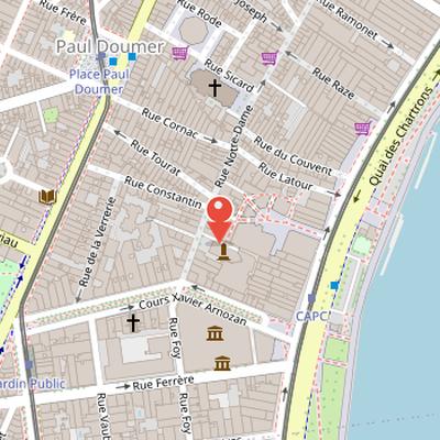 Map showing the location of Temple des Chartrons in Bordeaux