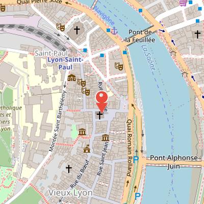 Map showing the location of Temple du Change in Lyon