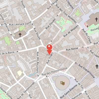 Map showing the location of Temple maçonnique de Lille in Lille
