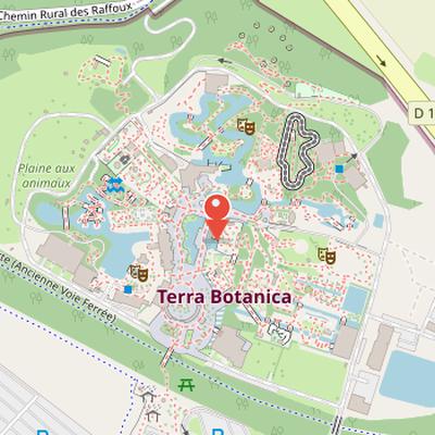 Map showing the location of Terra Botanica in Angers