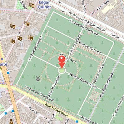 Map showing the location of The Kiss in Paris