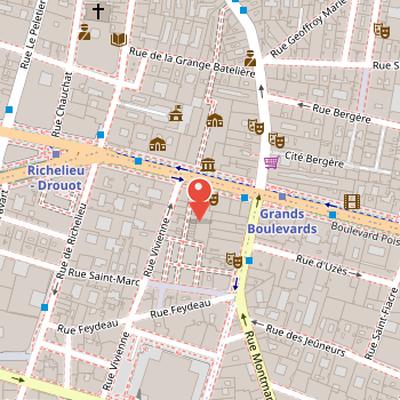 Map showing the location of Théâtre des Variétés in Paris