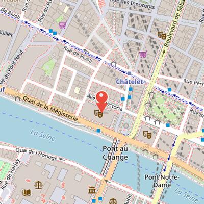 Map showing the location of Théâtre du Châtelet in Paris