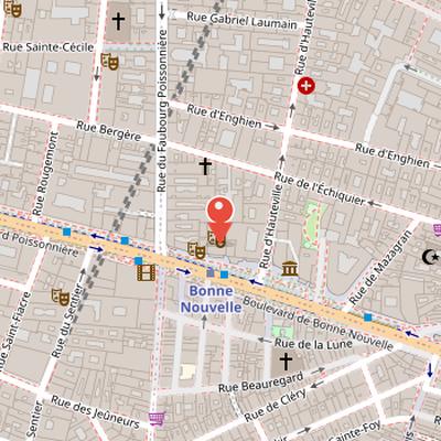 Map showing the location of Théâtre du Gymnase Marie Bell in Paris