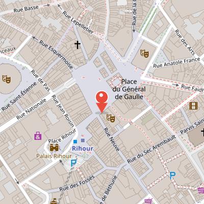 Map showing the location of Théâtre du Nord in Lille