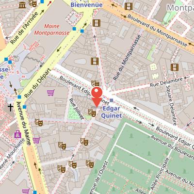 Map showing the location of Théâtre Montparnasse in Paris