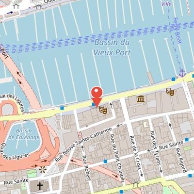 Map showing the location of Théâtre National de la Criée in Marseille
