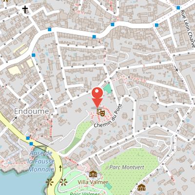 Map showing the location of Théâtre Silvain in Marseille