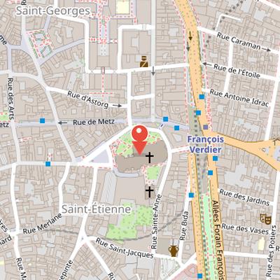 Map showing the location of Toulouse Cathedral in Toulouse