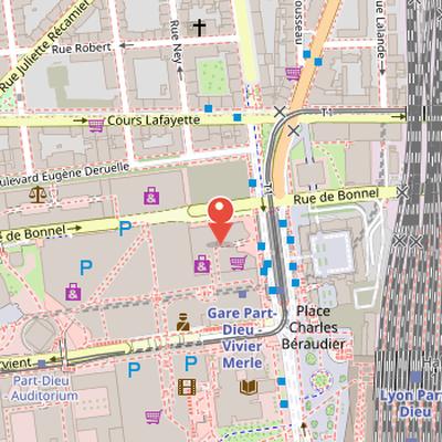 Map showing the location of Tour Oxygène in Lyon