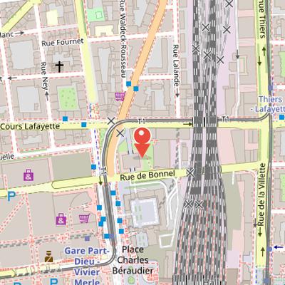 Map showing the location of Tour Swiss Life in Lyon
