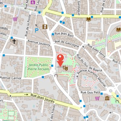 Map showing the location of Gare du Midi in Biarritz