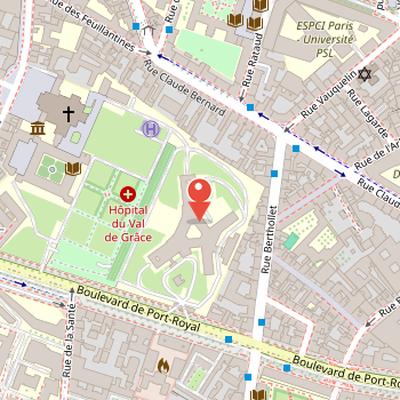 Map showing the location of Val-de-Grâce in Paris