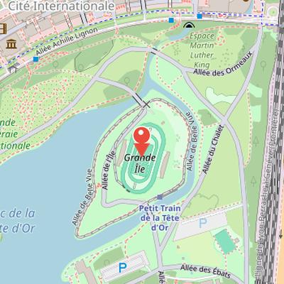 Map showing the location of Vélodrome Georges-Préveral in Lyon