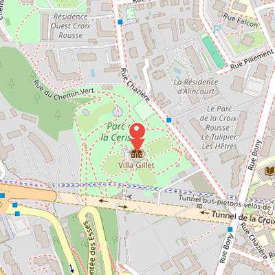 Map showing the location of Villa Gillet in Lyon