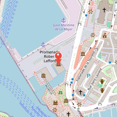 Map showing the location of Villa Méditerranée in Marseille