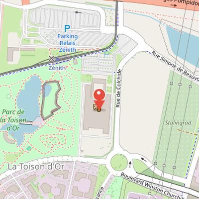 Map showing the location of Zénith de Dijon in Dijon