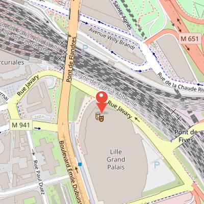 Map showing the location of Zénith de Lille in Lille