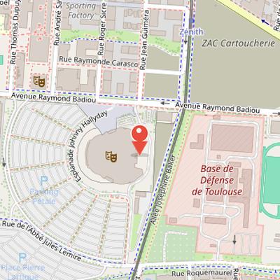 Map showing the location of Zénith de Toulouse in Toulouse